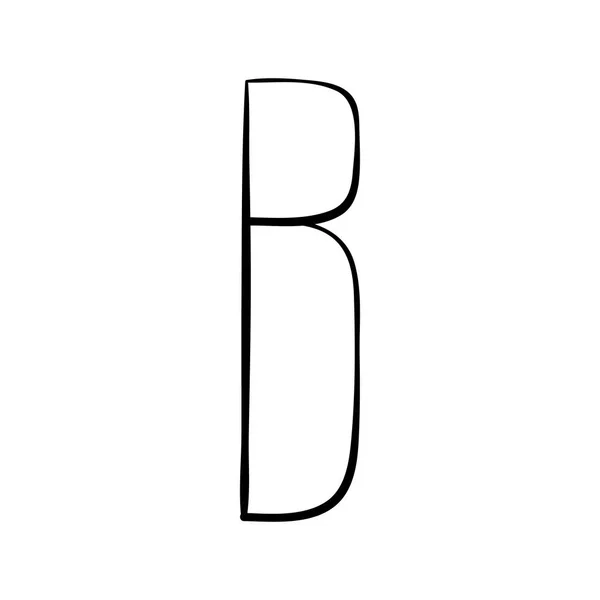 Huruf kapital B dicat dengan kuas - Stok Vektor