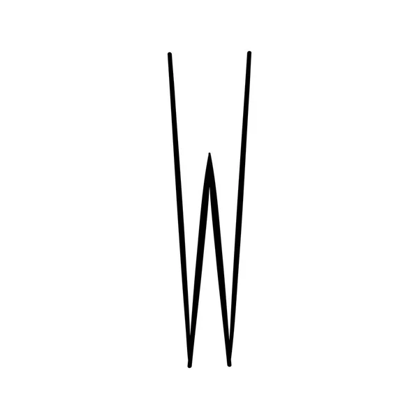 Huruf kapital W dicat dengan kuas - Stok Vektor