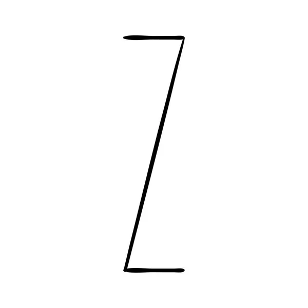 Huruf kapital Z dicat dengan kuas - Stok Vektor