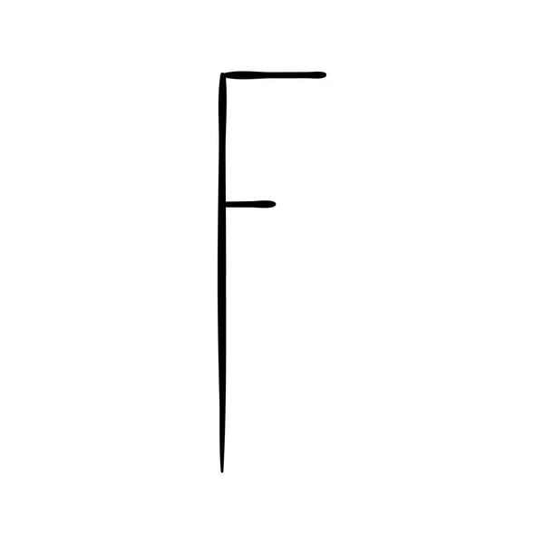 Капітальна літера F, намальована пензлем — стоковий вектор
