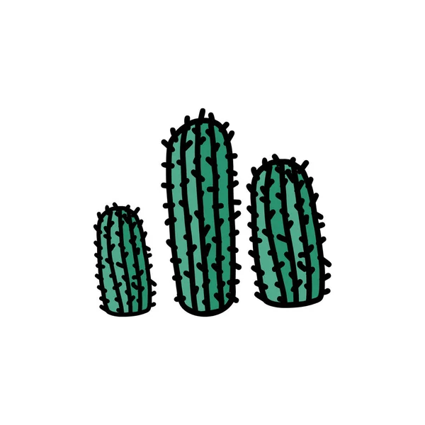 Cactus icono dibujado a mano — Archivo Imágenes Vectoriales