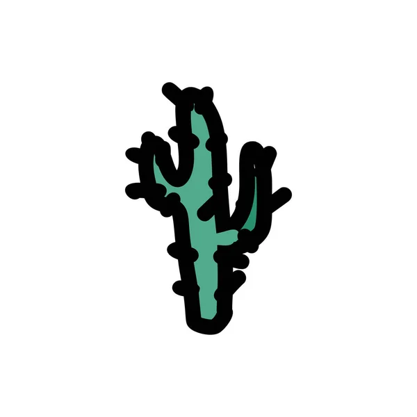Getekende handpictogram cactus — Stockvector