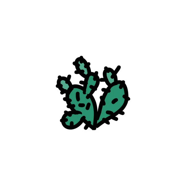 Cactus icône dessinée à la main — Image vectorielle