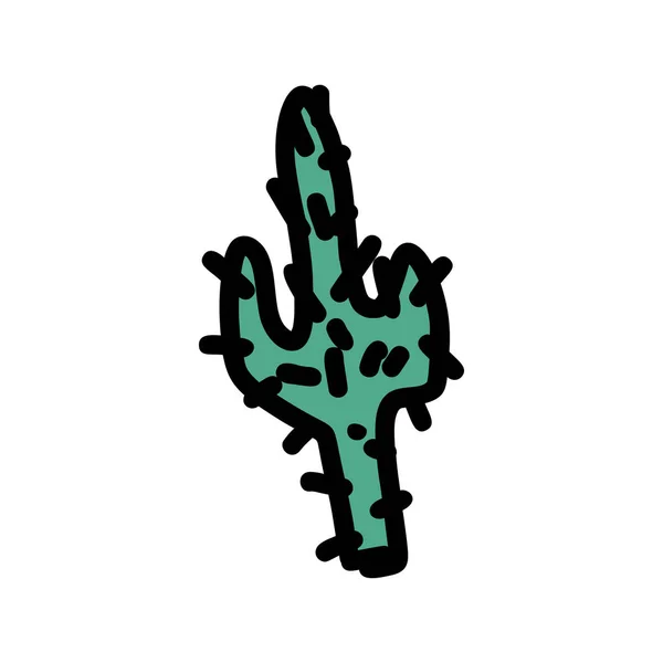 Cactus icono dibujado a mano — Archivo Imágenes Vectoriales