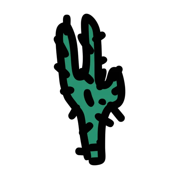 Icona disegnata a mano in cactus — Vettoriale Stock