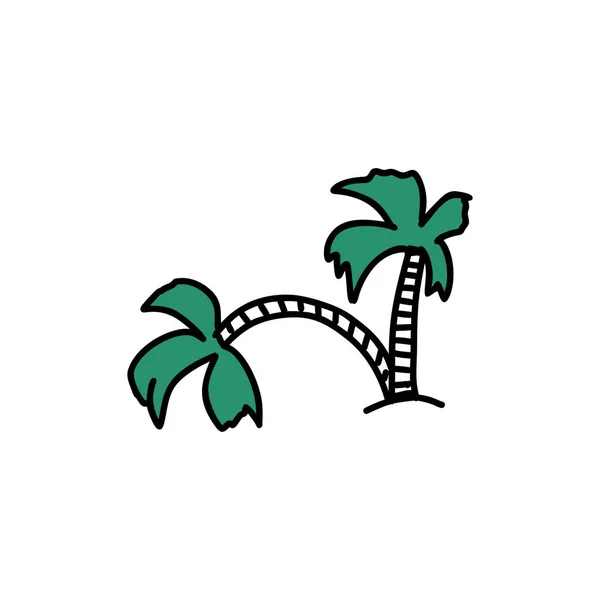 Palm ikonu ručně kreslenou — Stockový vektor