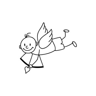 Karikatür tarzı simgesi şirin aşk tanrısı