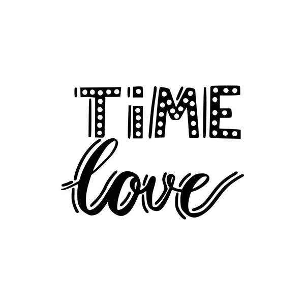 Temps amour brosse main dessinée — Image vectorielle
