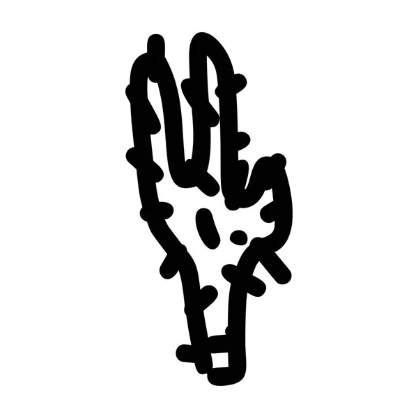 Cactus icono dibujado a mano — Archivo Imágenes Vectoriales