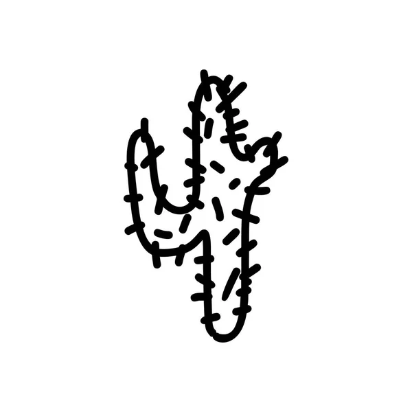 Cactus icono dibujado a mano — Vector de stock