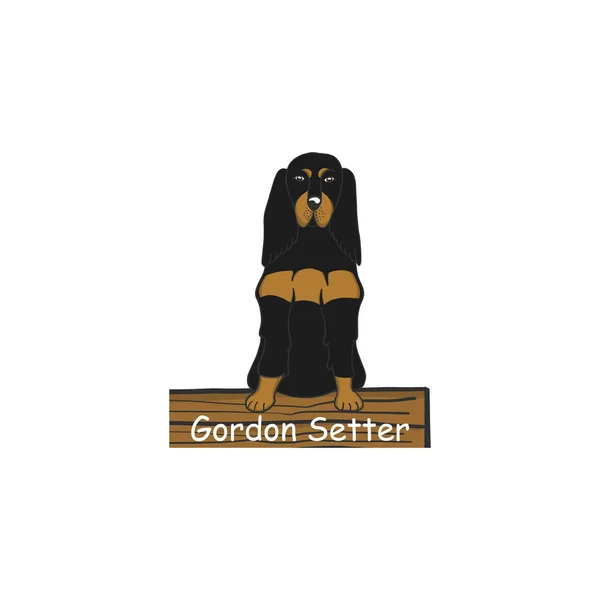 Gordon Setter icono perro de dibujos animados — Vector de stock