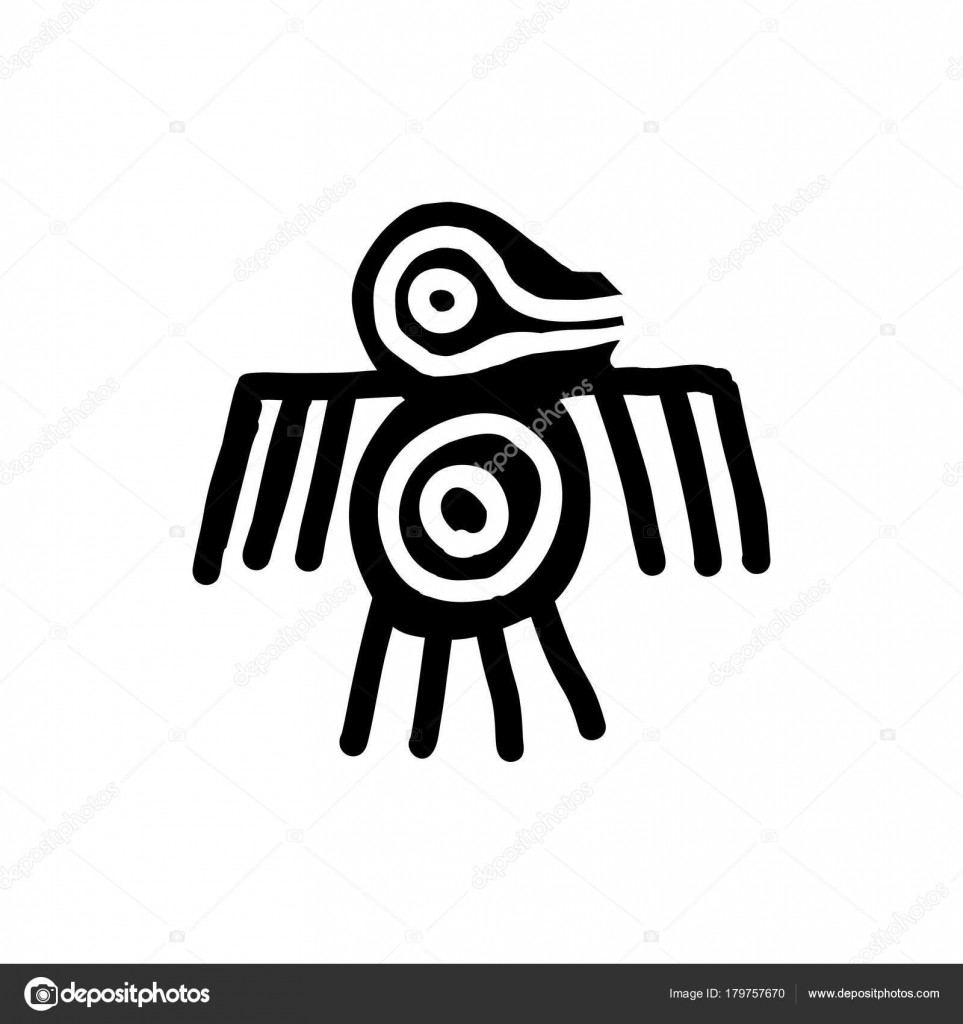 Image vectorielle Icône oiseau Aztec par ©GennadiiKorchuganov - 179757670, image size:963x1024