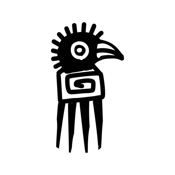 Vogel pictogram Azteekse — Stockvector