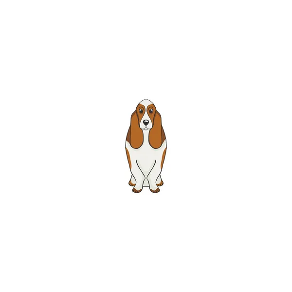 Basset Hound icono perro de dibujos animados — Vector de stock