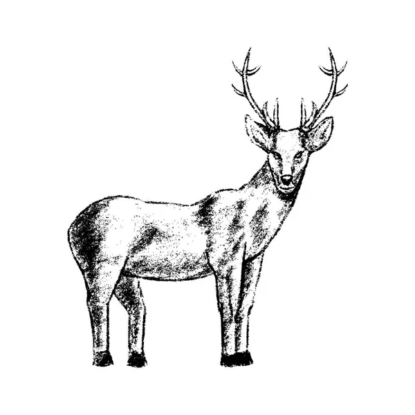 Icono de ciervo estilo grunge — Vector de stock