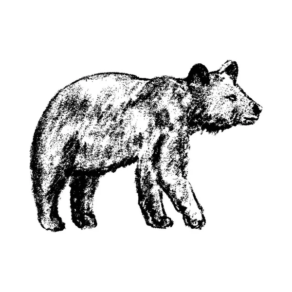 Стиль медведя икона гранжа — стоковый вектор