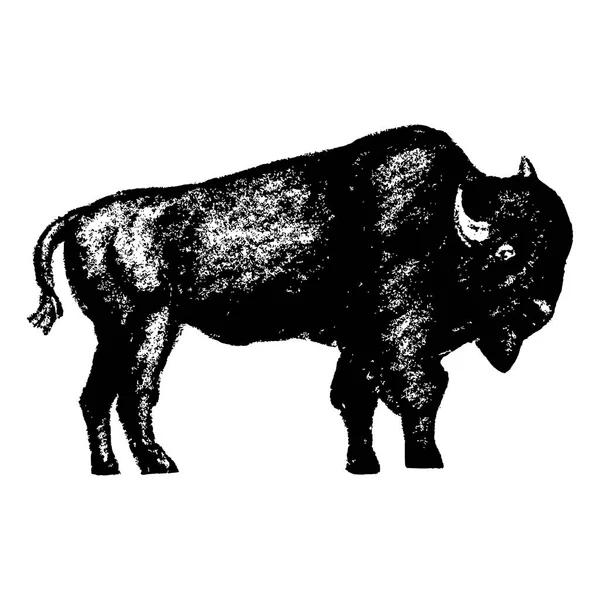 Gaya ikon grunge bison - Stok Vektor
