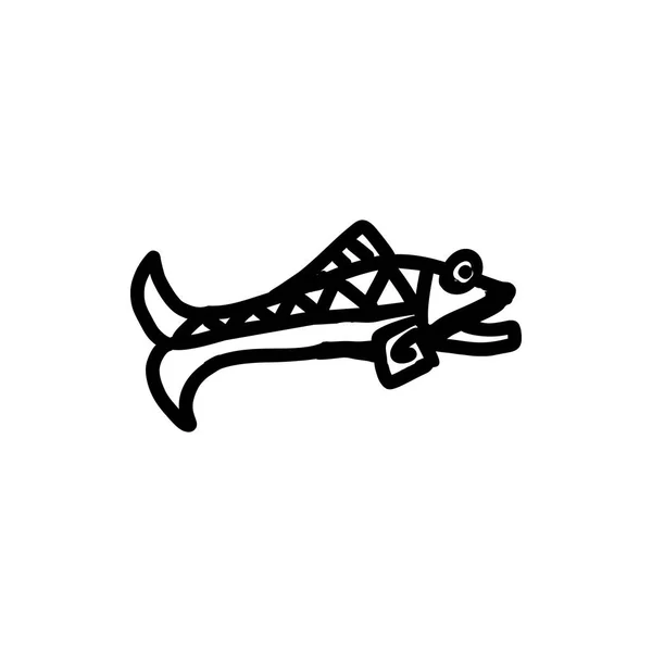 Balık simgesi Aztek — Stok Vektör