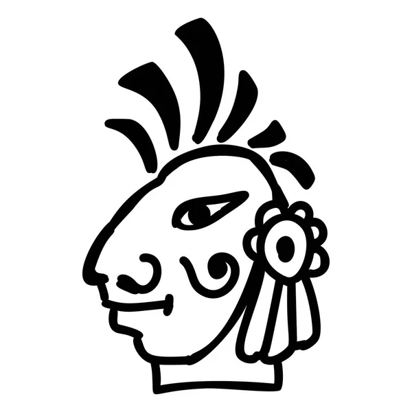 Hoofd pictogram Azteekse — Stockvector