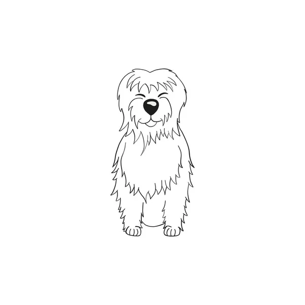 Ícone de cão tibetano Terrier cartoon — Vetor de Stock