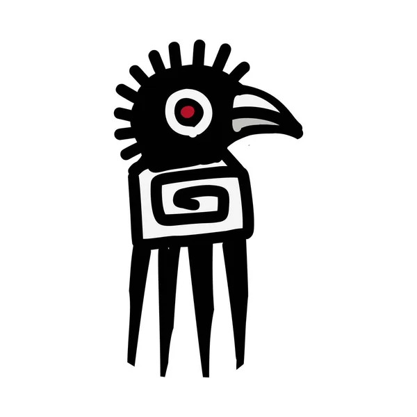 Vogel pictogram Azteekse — Stockvector