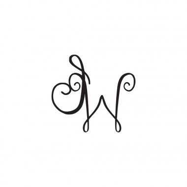 El yazısı monogram IW simgesi
