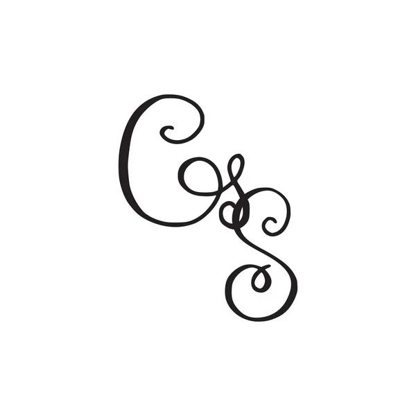 Monogramme manuscrit GS icône — Image vectorielle