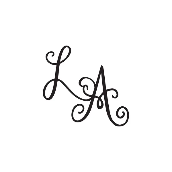 Handgeschreven monogram La pictogram — Stockvector