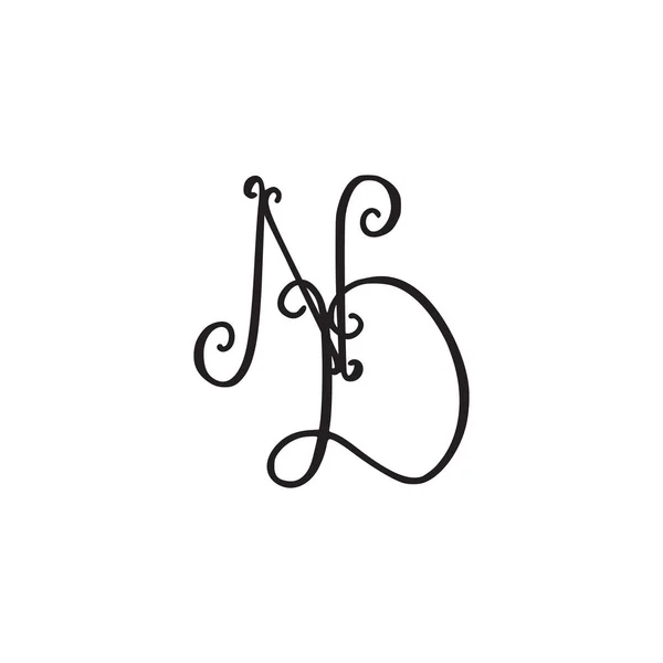 Monogramme manuscrit icône ND — Image vectorielle