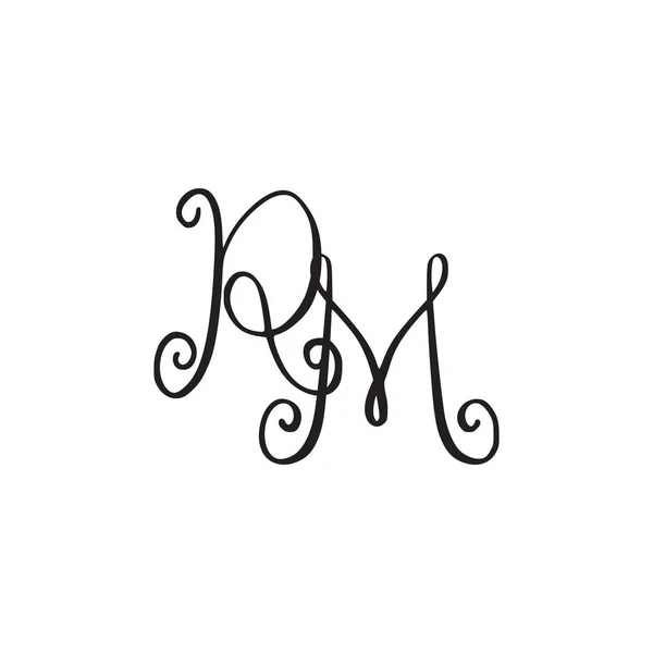 Handschriftliches Monogramm rm-Symbol — Stockvektor