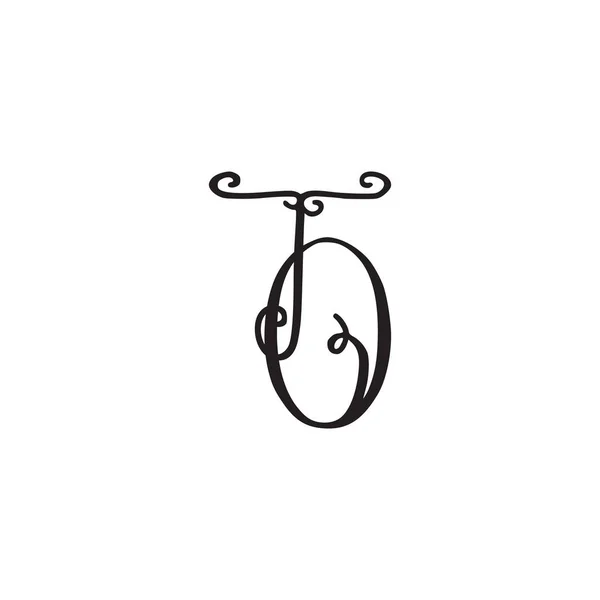 Handgeschreven monogram pictogram — Stockvector