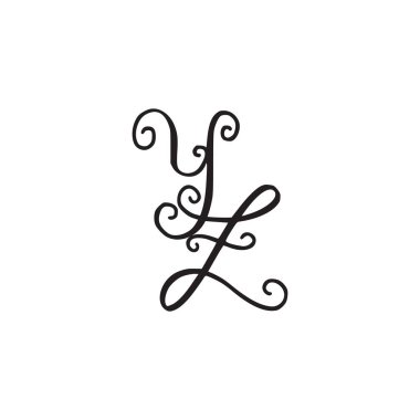 El yazısı monogram Yz simgesi