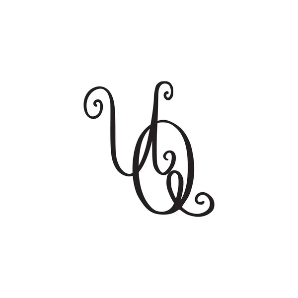 Monogramma manoscritto icona UQ — Vettoriale Stock