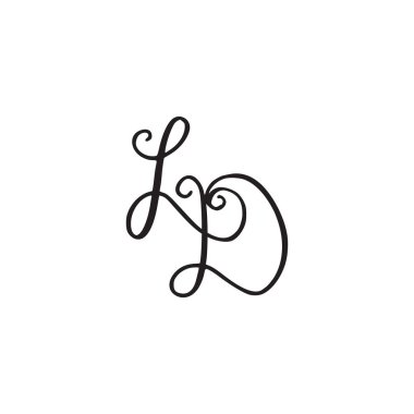 El yazısı monogram Ld simgesi