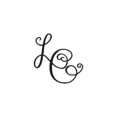 El yazısı monogram Lc simgesi