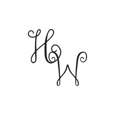 El yazısı monogram Hw simgesi