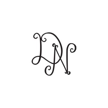 El yazısı monogram Dn simgesi