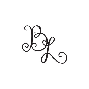 El yazısı monogram Bl simgesi