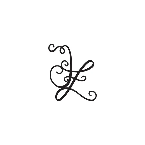 Monogramme manuscrit icône JZ — Image vectorielle