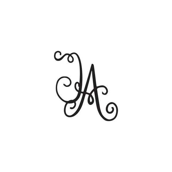 Monogramme manuscrit icône JA — Image vectorielle