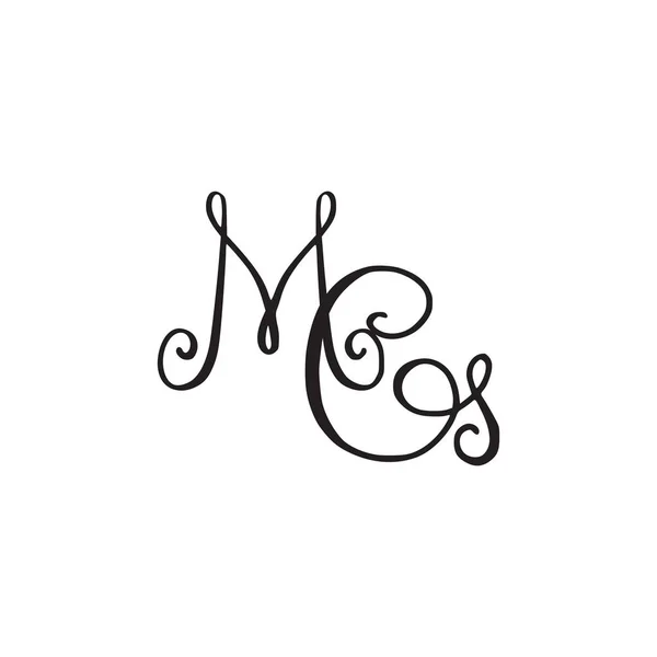 Kézzel írt monogrammal Mg ikon — Stock Vector