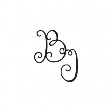 El yazısı monogram Bj simgesi