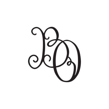 El yazısı monogram Bo simgesi