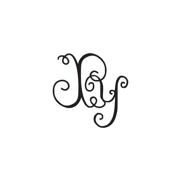 Handgeschreven monogram Xy-pictogram — Stockvector