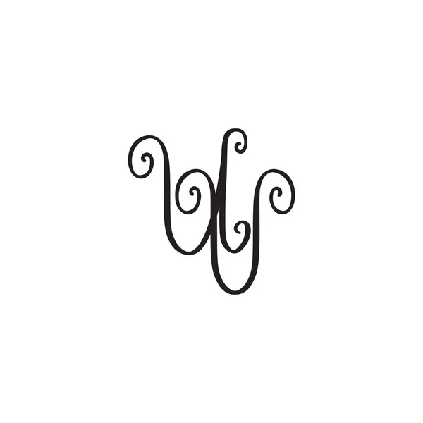 Handschriftliches Monogramm uv icon — Stockvektor