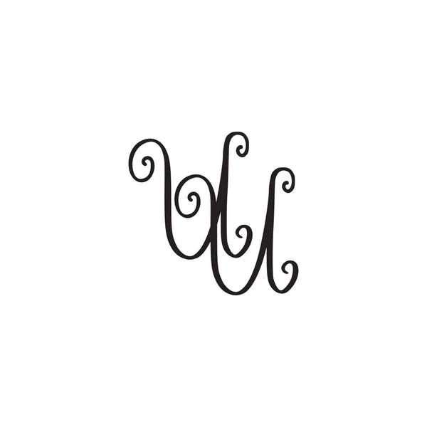 Handgeschriebenes Monogramm uu icon — Stockvektor