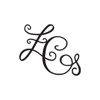 El yazısı monogram Zg simgesi