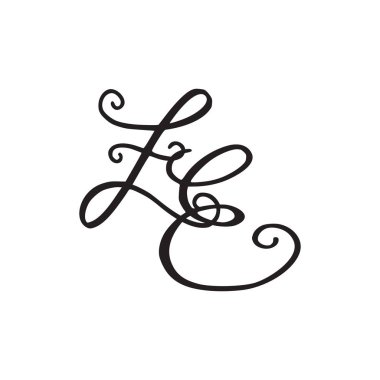 El yazısı monogram Ze simgesi