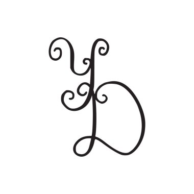 El yazısı monogram Yd simgesi