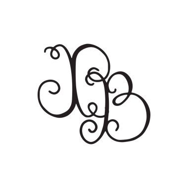 El yazısı monogram Xb simgesi